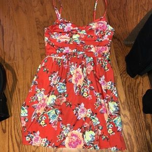 Floral red dress